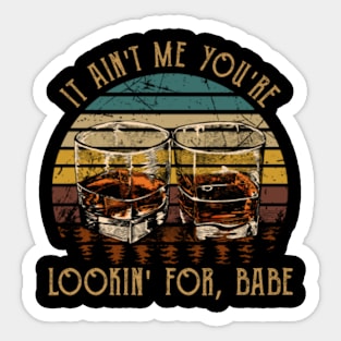 It Ain't Me You're Lookin' For, Babe Quotes Music Whiskey Cups Sticker